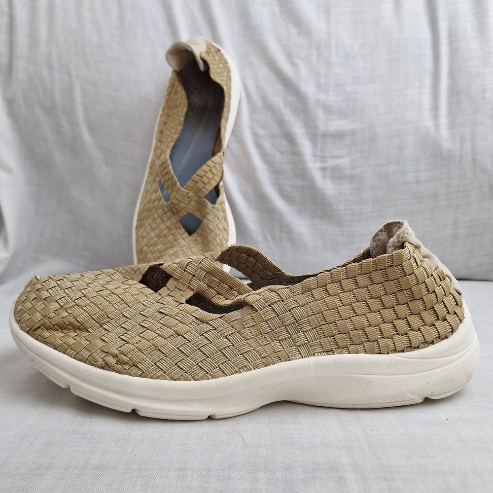 Easy Spirit Gold 10 Woven Slip On Esquest Women 16410215 Shoe Sneakers e360